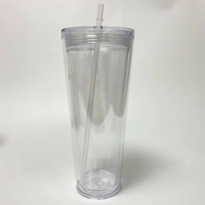 24oz Acrylic Snow Globe Tumbler (Clear Lid)