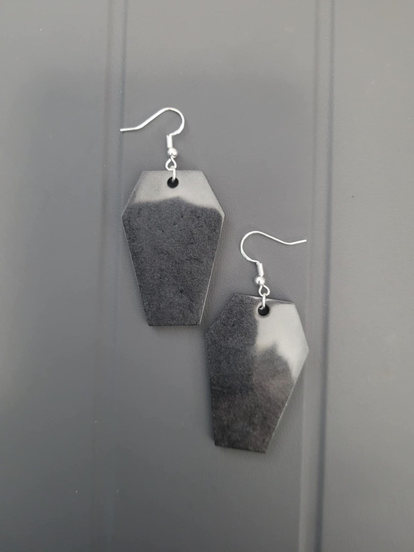 Coffin earrings (black mica shimmer)