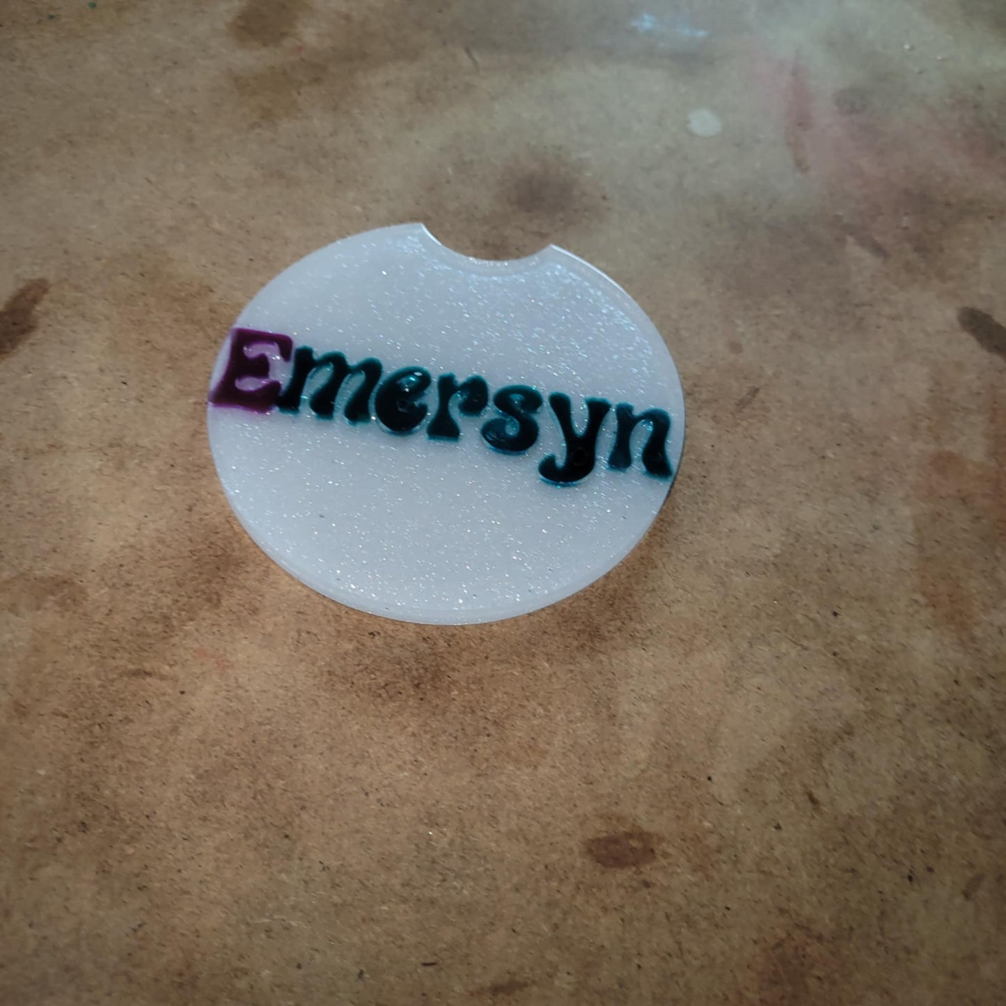 Car Cup Coaster (Large) With Name in it.