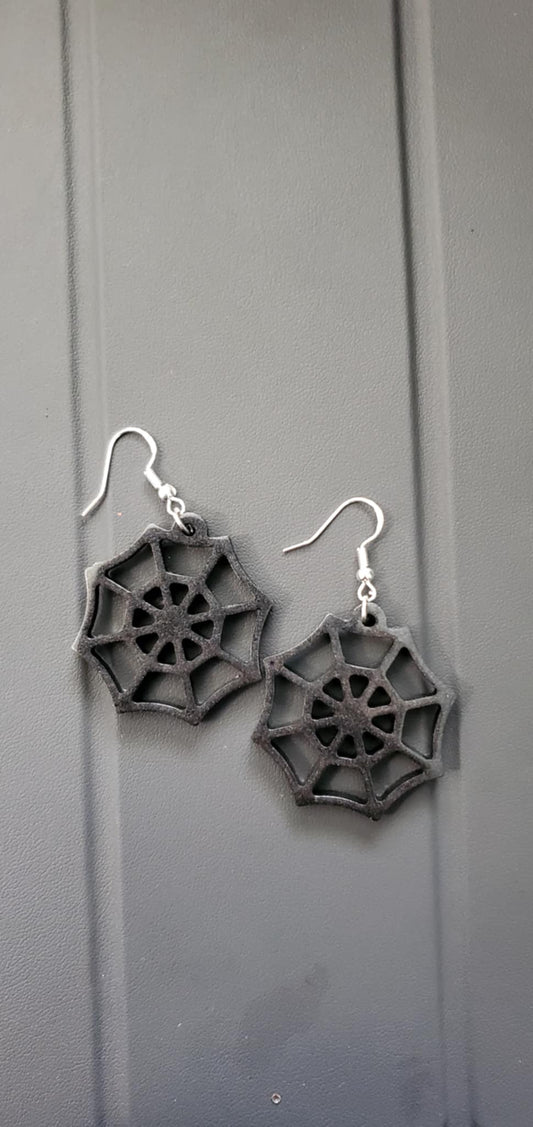 Spiderweb earrings (black mica shimmer)
