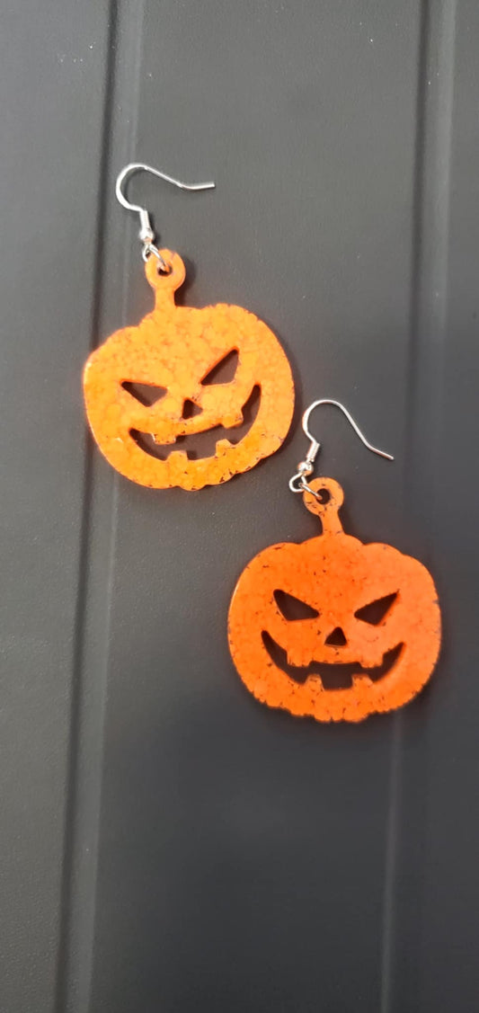 Pumpkin Earrings (orange chunky glow glitter)