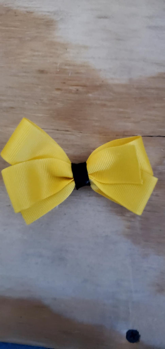 4 inch Girls Hairbow (yellow w/black)