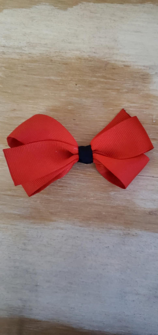 4 inch Girls Hairbow (red w/black)