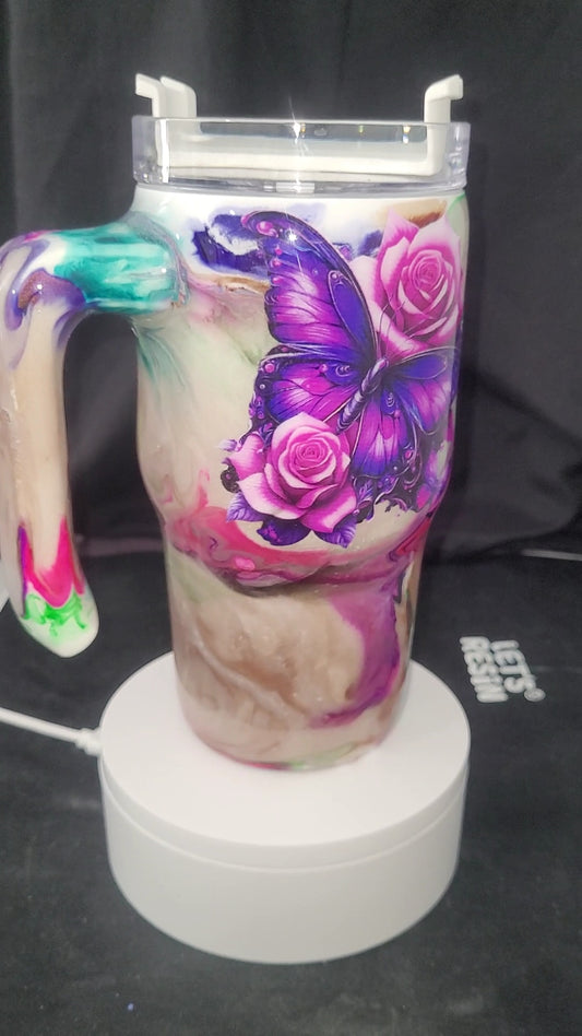20oz Ink Swirl Stainless Steel w/ handle