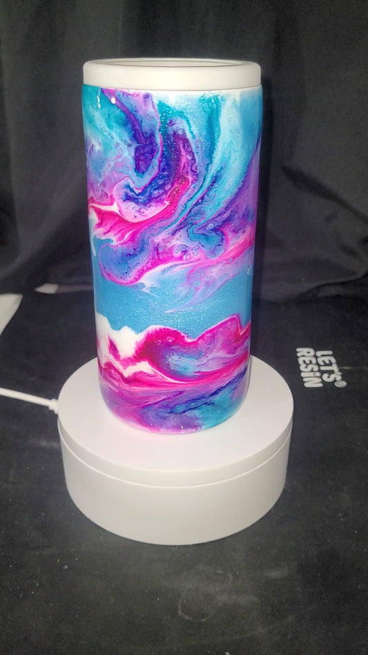 12oz slim can koozie ink swirl