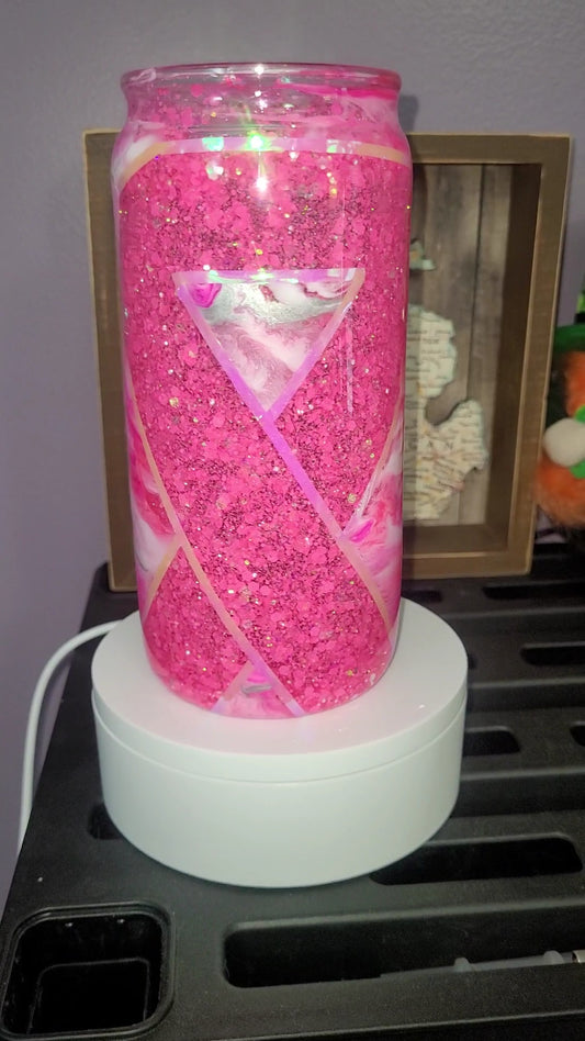 20oz Pink Cancer Ribbon Ink Swirl