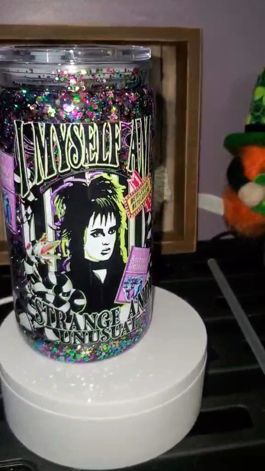Beetlejuice 16 oz snow globe tumbler
