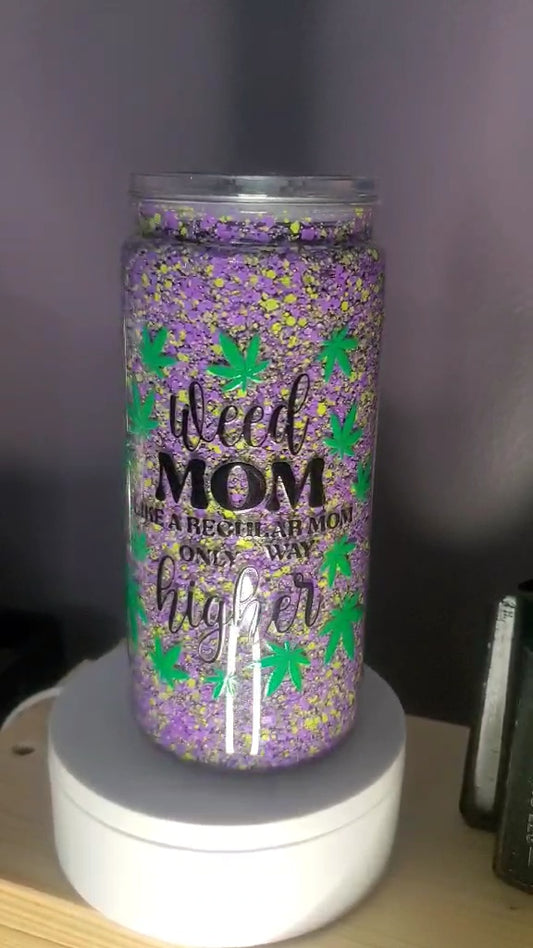 1059 ~ 20oz Snow Globe Weed Mom