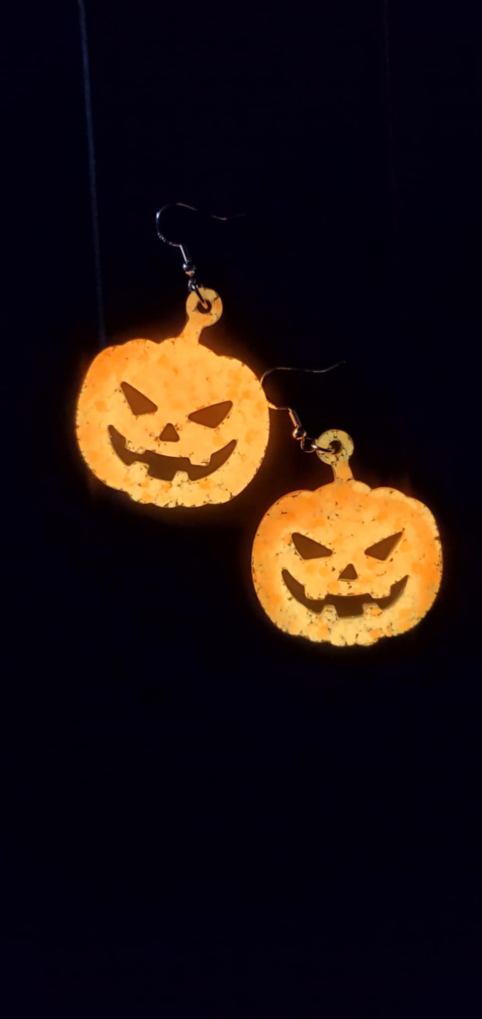 Pumpkin Earrings (orange chunky glow glitter)