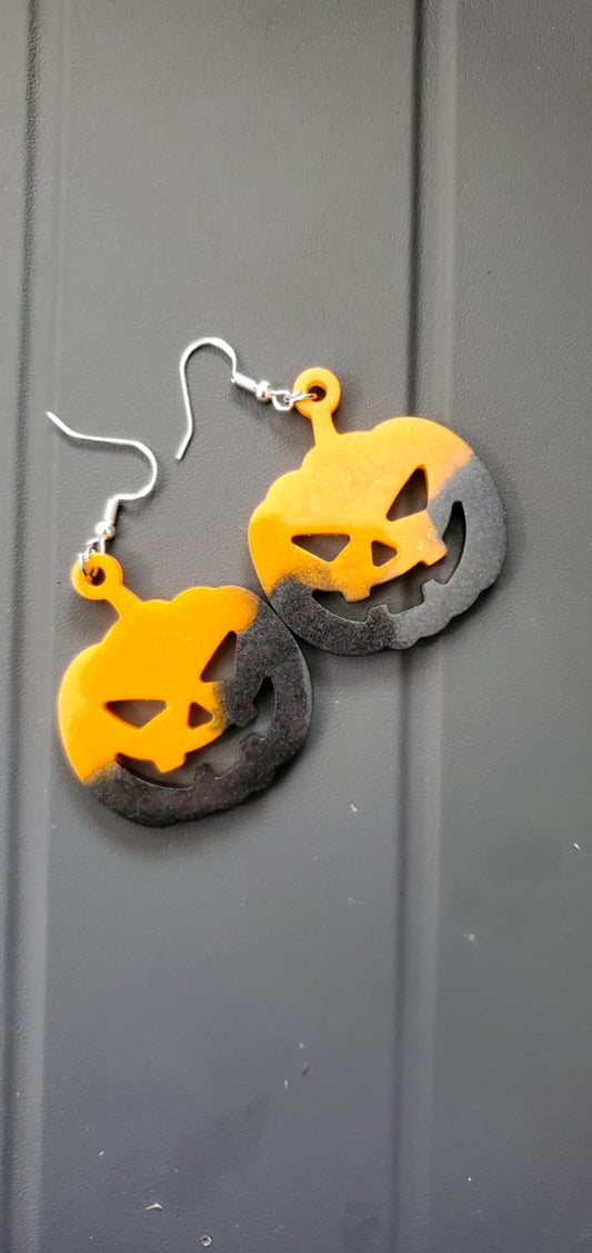 Pumpkin Earrings (black and orange)