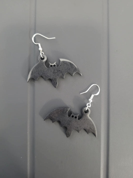 Bat earrings (black mica shimmer)