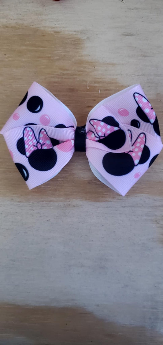 4 inch Girls Hairbow (pink mouse)