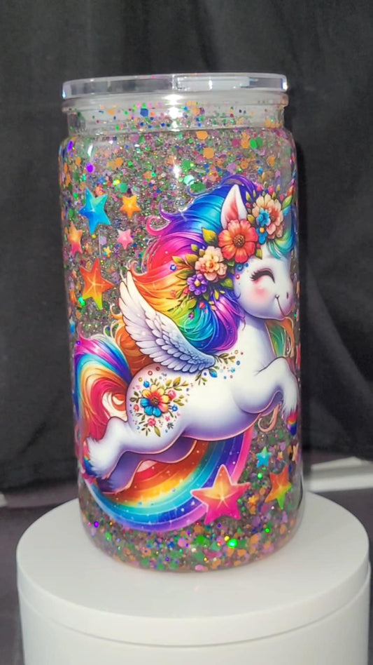 16oz Acrylic Snow Globe. Lisa Frank Inspired