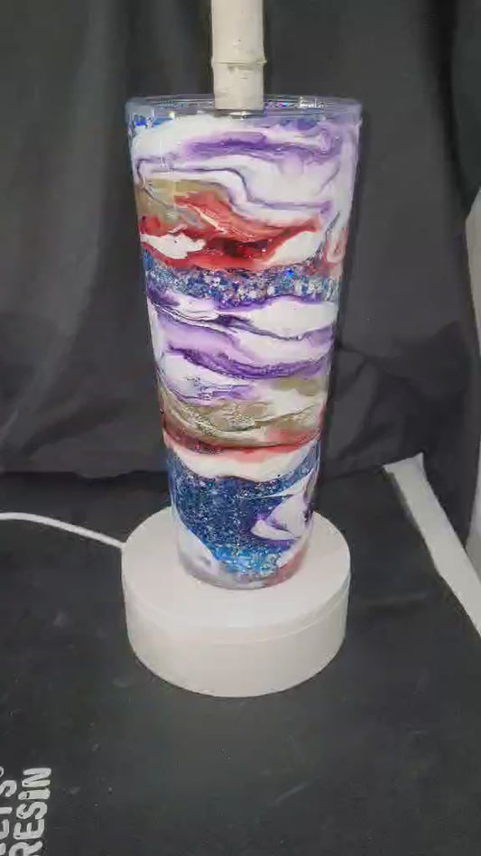 24oz Snow Globe Tumbler Ink Swirl