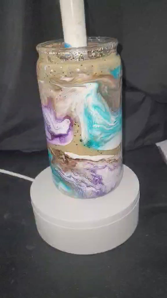16OZ coffee lava ink swirl