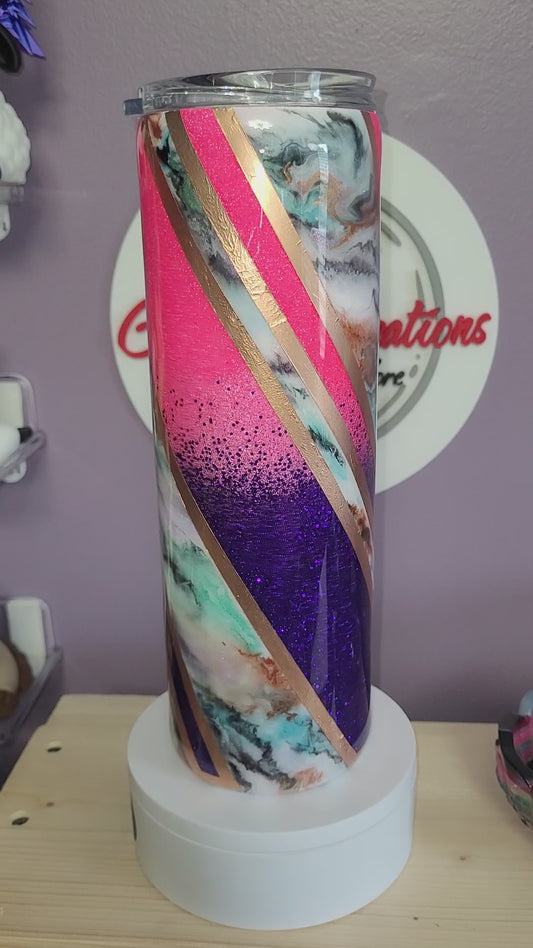 1234 - 30 Oz Skinny twisted glitter mystery