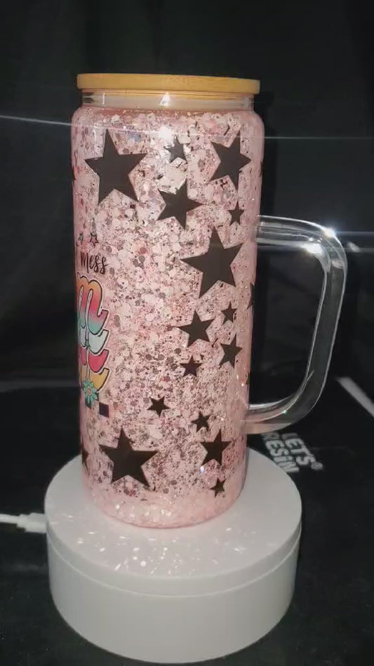 20oz Glass -Hot Mess Mom