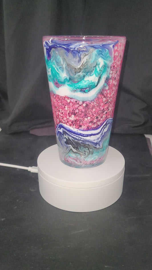 16oz Taper. Snow Globe Tumbler Ink Swirl