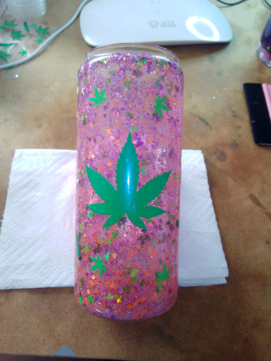 20oz Glass with handle "MJ"